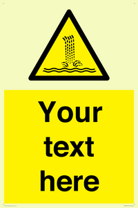 Custom warning artificial waterfall